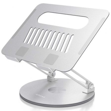 Aisens Soporte de Sobremesa XL Giratorio Ajustable para Portátil/Tablet 10-17 Pulgadas, Plata